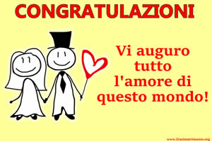 Congratulazioni per il Matrimonio